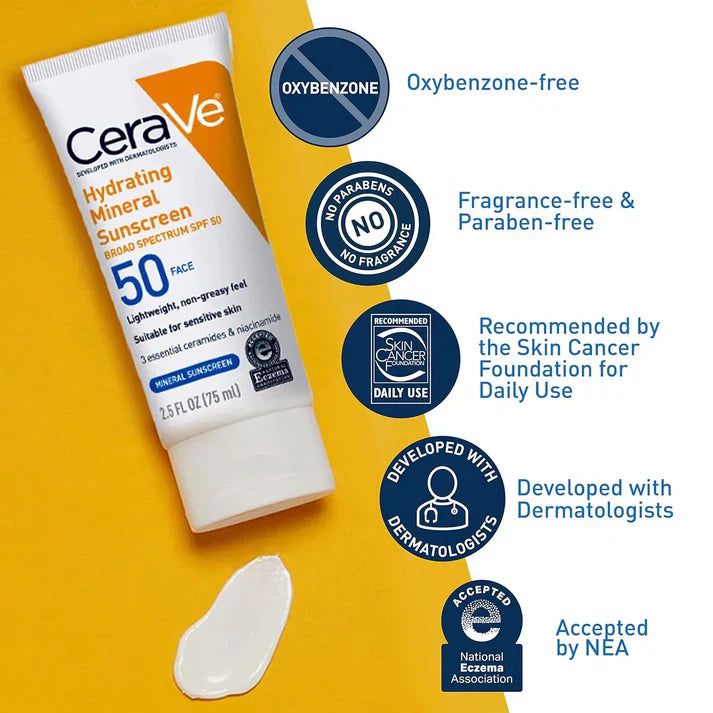 CeraVe Complete Skincare Combo Kit – Sunscreen SPF 50, Acne Cleanser, Retinol Serum & Night Cream