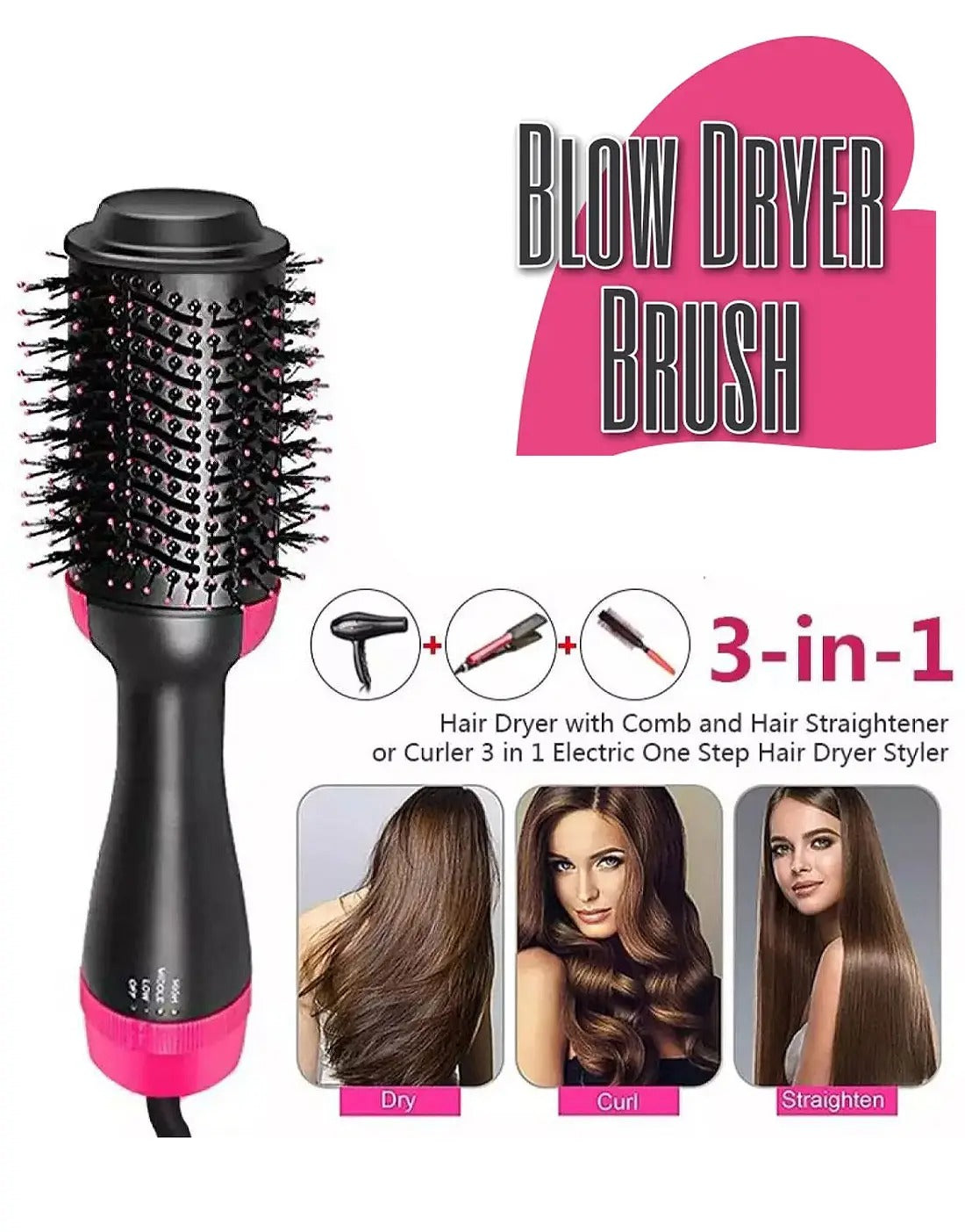 3 in 1 Hair Dryer Brush | One Step Volumizer & Styler