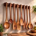 8 Pcs Handmade Wooden Cooking Spoon Set